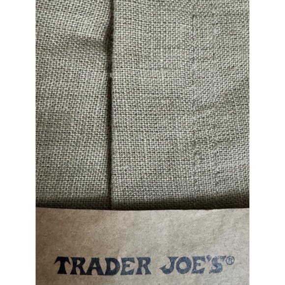 Trader Joes 100% Linen Apron Tan Pinafore Cross-back Over The Head OSFM Cooking - Picture 4 of 10